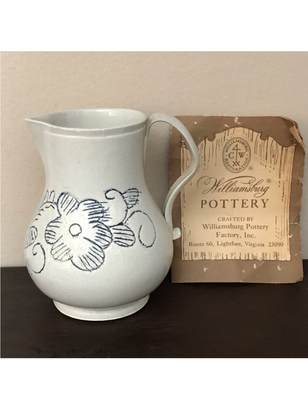 Williamsburg Pottery Mini Pitcher